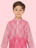 Rani Cotton Printed KurtaSet with Long Sleeve Kurta & Pant style Pyjama For Boys