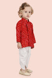 Vibrant Red Indian Dhoti Set for Boys