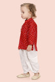 Vibrant Red Indian Dhoti Set for Boys