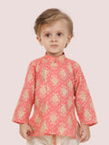 Carrot Motif Printed Kurta Set with Long Sleeve Kurta & Dhoti Style bottom